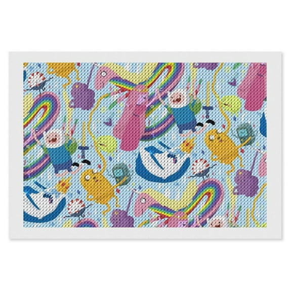 Diamond Arts Kits for Adults - Adventure Time Jake The Dog Full Drill Diamond Arts for Beginners, Round 5D Paint with Diamonds Gem Art Painting Kits for Home Wall Decor Gifts 8"x12"