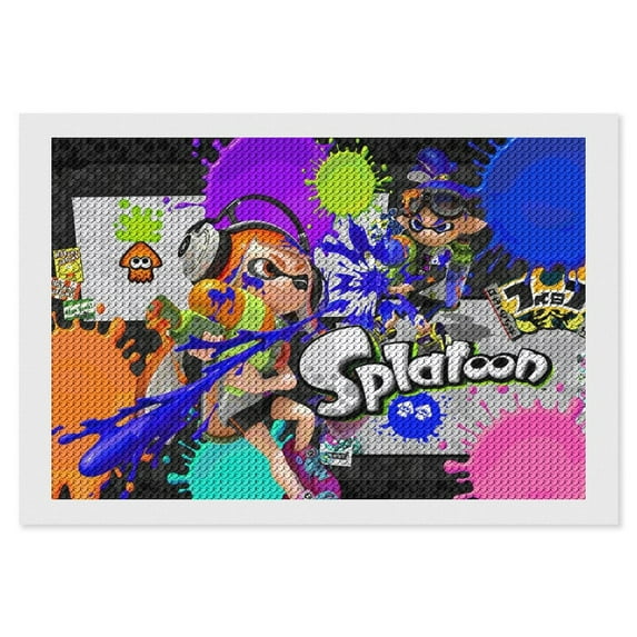 Diamond Arts Kits for Adults - Splatoon Full Drill Diamond Arts for Beginners, Round 5D Paint with Diamonds Gem Art Painting Kits for Home Wall Decor Gifts