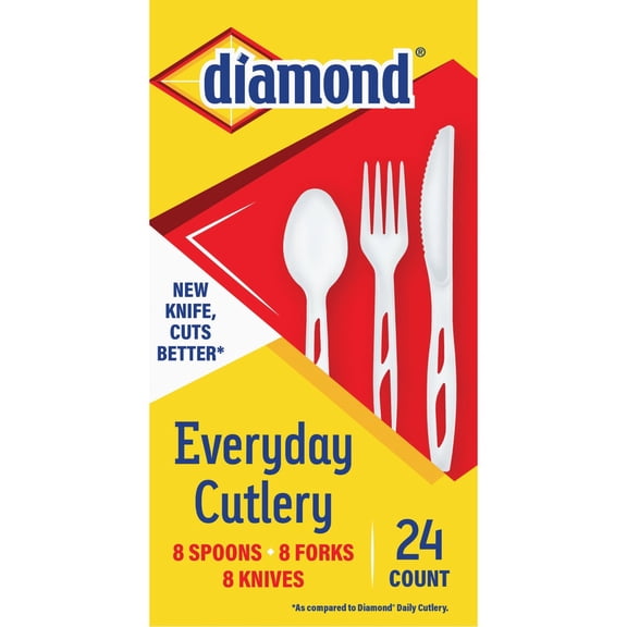 Diamond Assorted Heavyduty Tableware, 24 Count