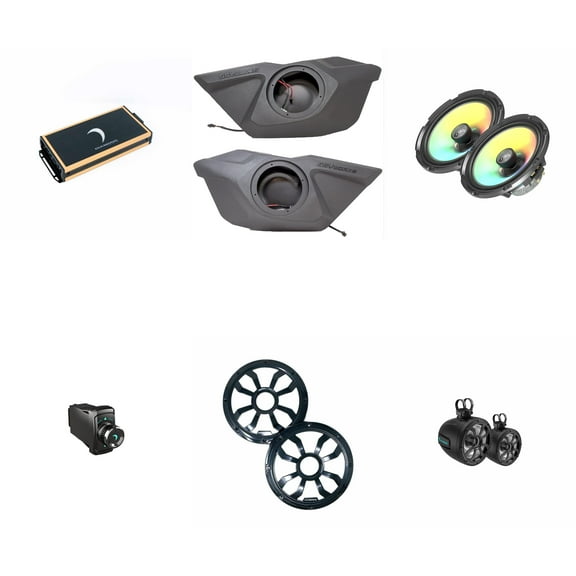 Diamond Audio '20-24 RZR Pro Upgrade Bundle - Bluetooth source unit, front door speakers, 10" tower speakers, and amp - BTR8, RZ5-DF65U, HXM65F4, POD10F4B, Micro84U