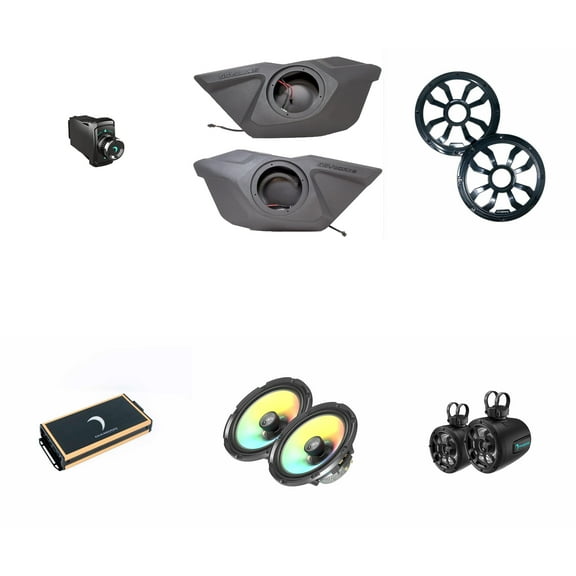 Diamond Audio '20-24 RZR Pro Upgrade Bundle - Bluetooth source unit, front door speakers, 6.5" tower speakers, and amp - BTR8, RZ5-DF65U, HXM65F4, POD65F4B, Micro84U