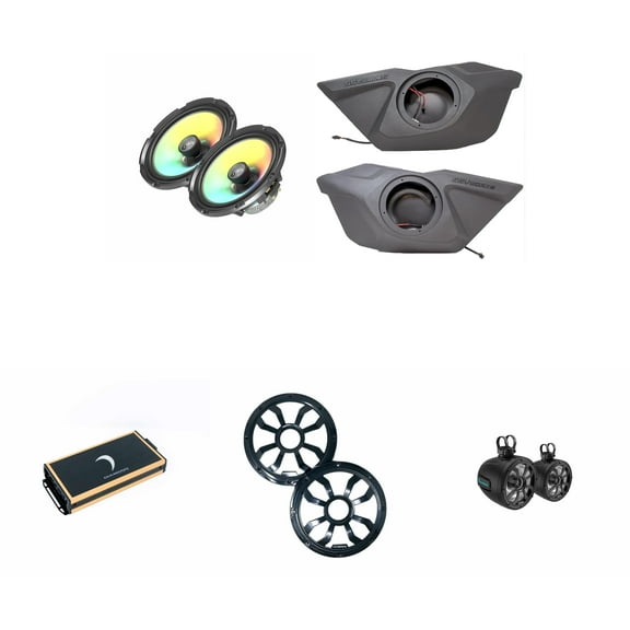 Diamond Audio '20-24 RZR Pro Upgrade Bundle - front door speakers, 8" tower speakers, and amp - RZ5-DF65U, HXM65F4, POD8F4B, Micro84U