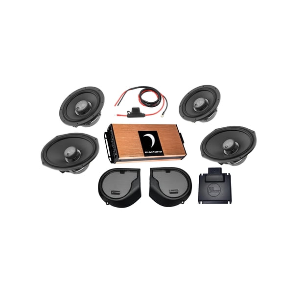 Diamond Audio DA24SGSP3 4-Speaker Audio Upgrade Kit for Includes Pair of 6.5 and 6x9" 2-Way Coaxial Speakers and 4-Channel Amplifier
