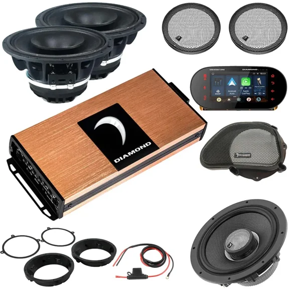 Diamond Audio DA9813RGTP2R 4-Speaker Audio Upgrade Kit for Includes One Digital Media Stereo, Four 6.5" Coaxial Speakers, 4-Channel Amplifier and Vehicle-Specific Harnesses