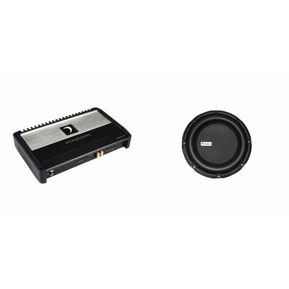 Diamond Audio Des 1-Ch 500W Amp W/Remote And Diamond Elite 12" Dvc 4 500W Rms Subwoofers