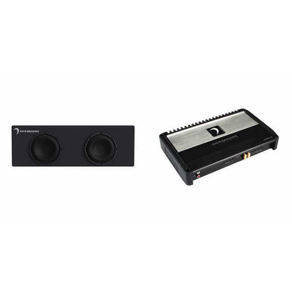 Diamond Audio Dual 8" Microbox bundle with amplifer - DESMB8D and DES500.1D