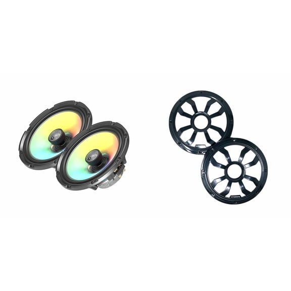 Diamond Audio HXM8F4 marine 8" speakers with Black/Black grilles