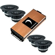 Diamond Audio MICRO4V2 Micro Series 600W Amplifier + 4 MP654 6.5  PRO Full-Range Horn Speakers