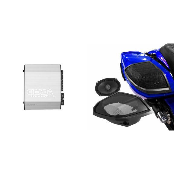 Diamond Audio MS694NEOLK24 24+ HD Cut-In Lid Kit with MS69NEO 6" x 9" Motorsport High Output Neo Midrange and Cicada Audio FLX700.4 4 Ch Pro Amplifier