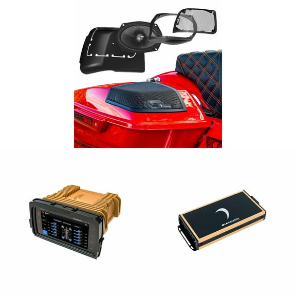 Diamond Audio MSHD14 '14-23 HD Plug-N-Play Digital Media Receiver with MICRO82U 2 Ch Full Range Class D Amplifier with MSMS692LK '14-'23 HD Cut In Speaker Lid Kit with MS692CX