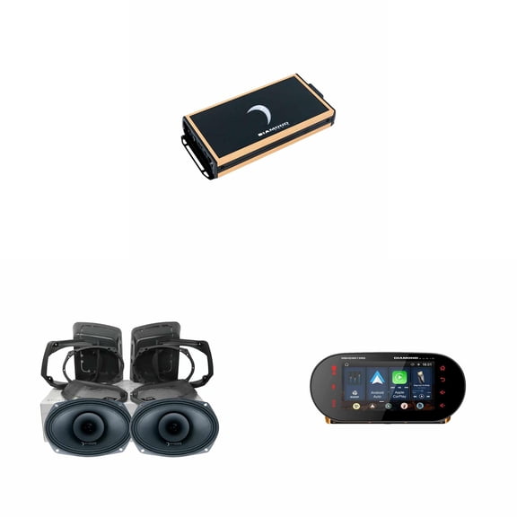 Diamond Audio MSHD9813RG 98-13 Road Glide Plug-N-Play Receiver with MICRO82U 2 Ch Class D Amplifier and MSMP694LK13 Cut-In Lid Kit with MP694 -Way Full-Range Coaxial Speaker w/1" Horn Tweeter