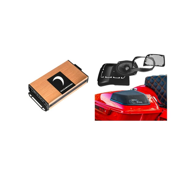 Diamond Audio "MSMS694LK + MICRO2V2" Series 2-Channel Full Range Class D Amplifier & 2014-2023 Harley Davidson® Cut In Lid Kit with MS69CX (4Ω) Speaker