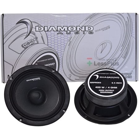 Diamond Audio MSPRO65 High Output 6.5" Pro Motorsports Speakers Pair, 200W RMS High Output Marine Grade Midrange Coaxials Designed for Harley Davidson Motorcycles, 4 Ohm Impedance