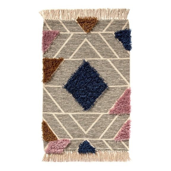 Diamond Aztec Tufted Flat Weave Accent Rug 2"x3" by Drew Barrymore Flower Home