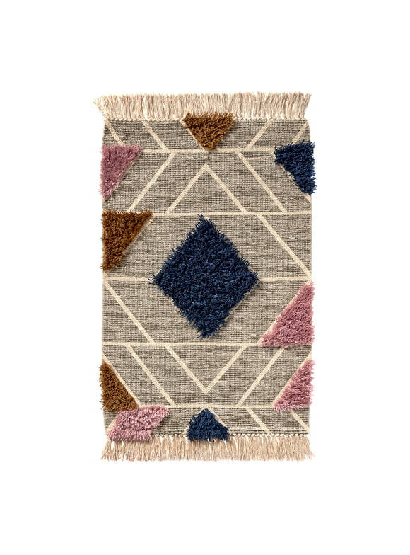 Diamond Aztec Tufted Flat Weave Accent Rug 2"x3" by Drew Barrymore Flower Home