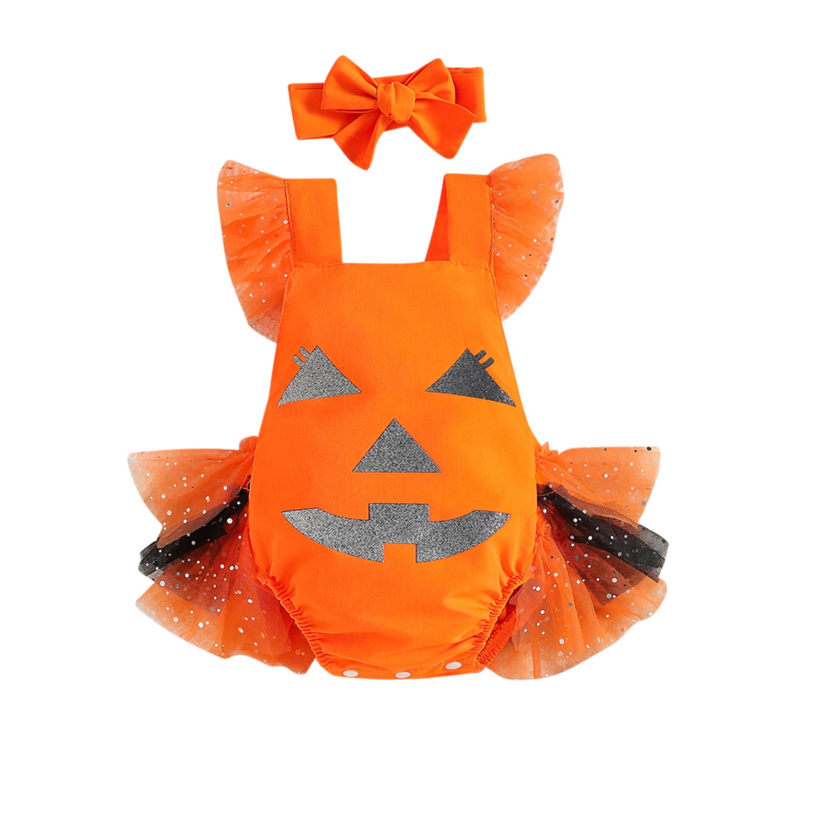 Diamond Baby Girls One Piece Onesie Halloween Cute Playsuit with Headband