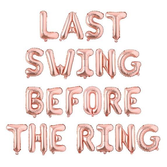 Bachelorette Party Decorations, Last Swing Before The Ring Banner Diamond Ring Garland, Rose Gold Bridal Shower Engagement Wedding Party Supplies, Bachelorette Party Photo Props