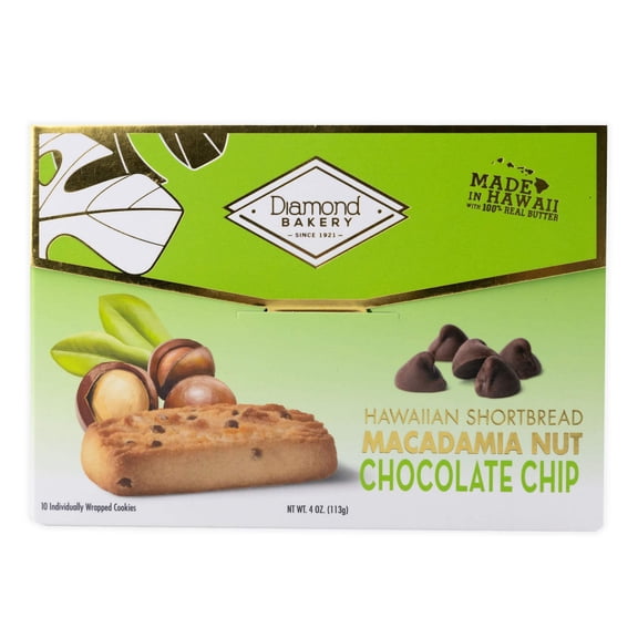 Diamond Bakery Hawaiian Macadamia Chocolate Chip Shortbread Cookies - 4 Oz