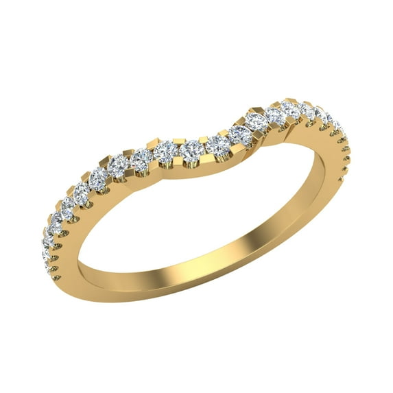 Diamond Band Matching to Three stone Split Shank Wedding Ring 14K Gold 0.25 CT