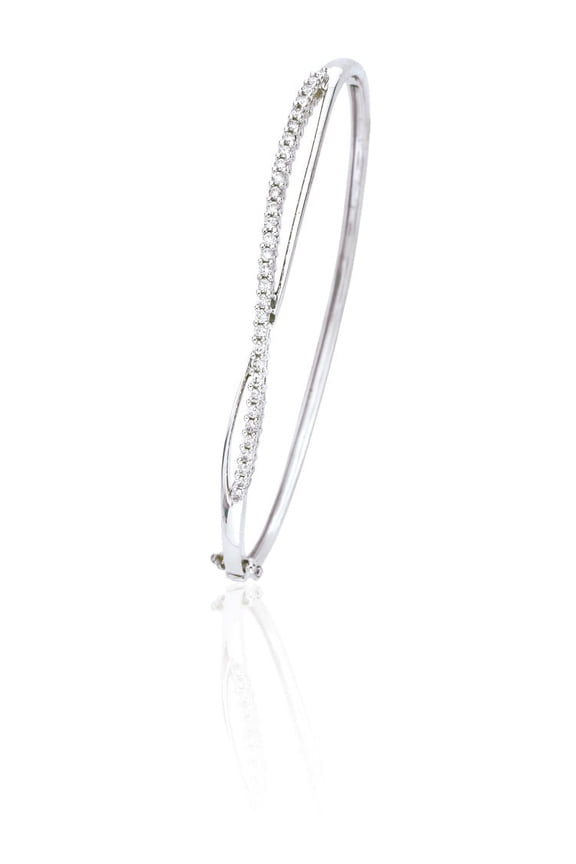 Diamond Bangle Bracelet in 14K White Gold (1/2 cttw)