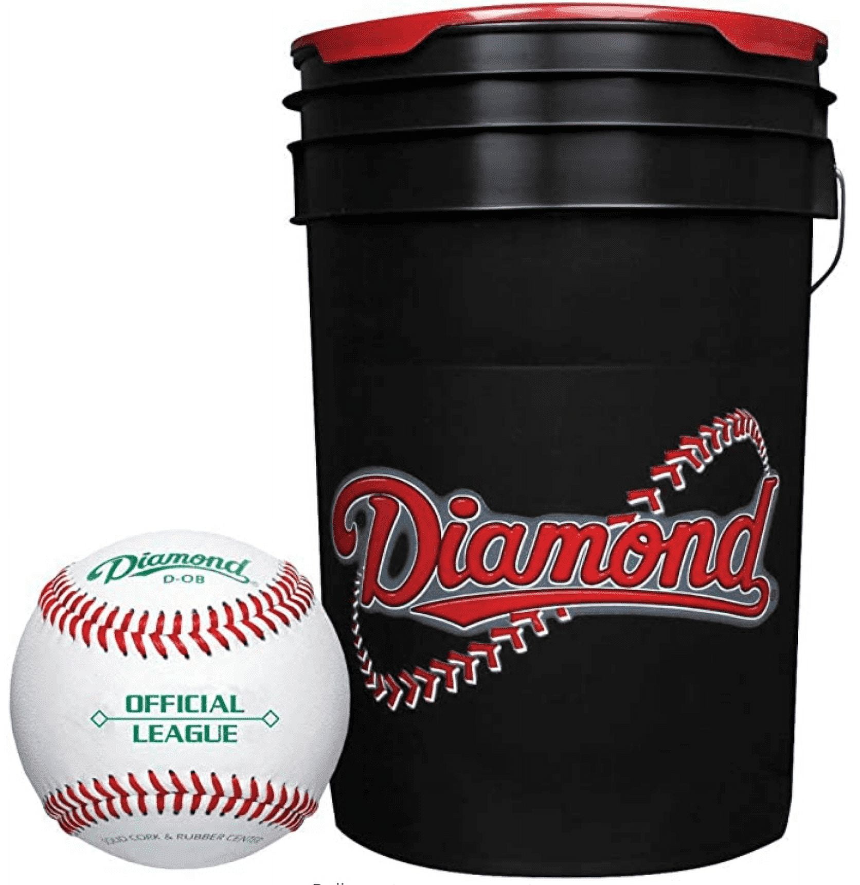 Diamond Baseball 30 DOB Baseballs with Black 6 Gallon Ball Bucket BKT