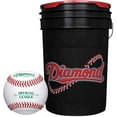 thumbnail image 1 of Diamond 6-Gallon Ball Bucket with 30 DOB Baseballs, Black, 1 of 3