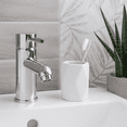 thumbnail image 1 of Evideco French Home Goods Diamond  White Modern Asian Zen Stoneware Bathroom Tumblers, 1 of 7