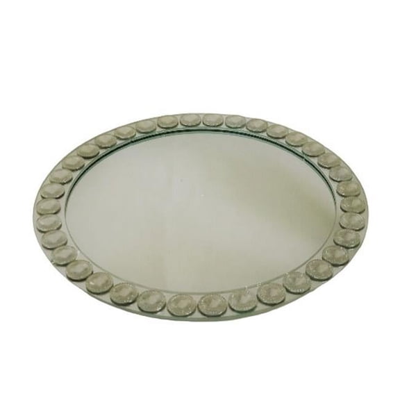 Diamond Beaded Mirrored Charger Plate 13 inch dia.