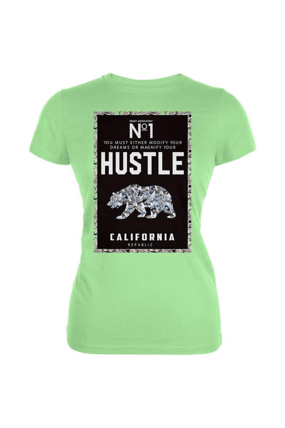 Diamond Bear Hustle California Juniors Soft T Shirt Mint MD