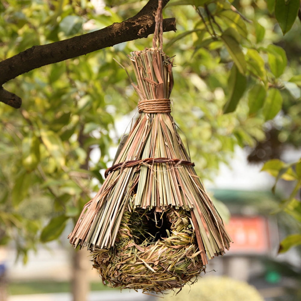 Diamond Birds Nest Natural Grass Bird House Outdoor Decorative Weaved Hanging Nest