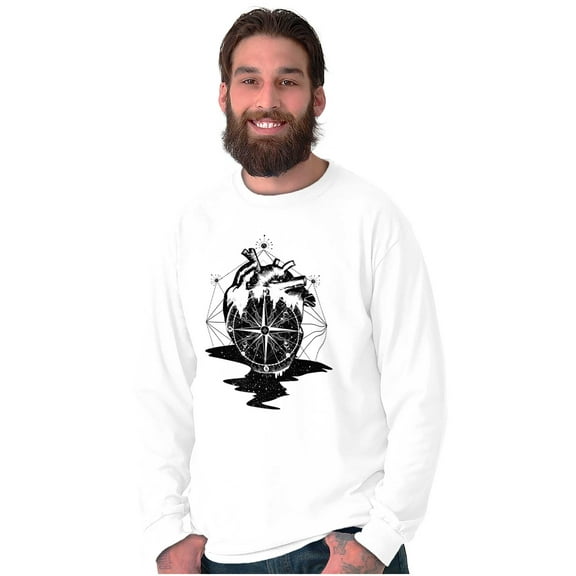 Diamond Bleeding Heart Compass Long Sleeve TShirt Men Women Brisco Brands S