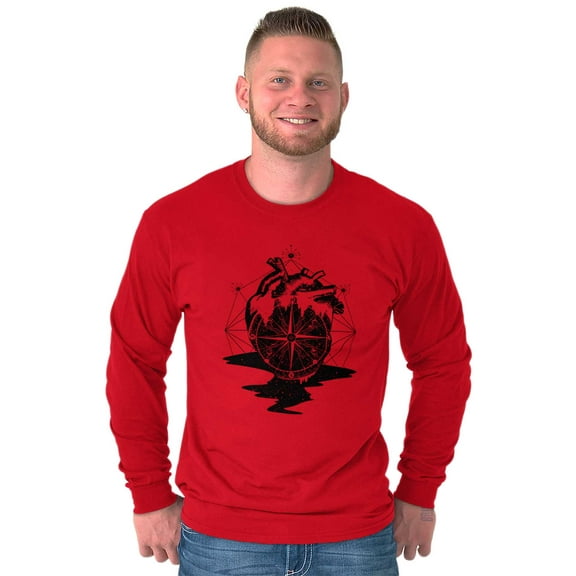 Diamond Bleeding Heart Compass Long Sleeve TShirt Men Women Brisco Brands X