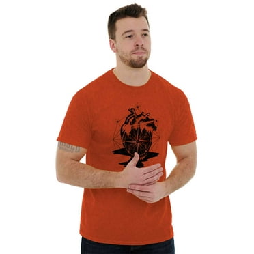Diamond Bleeding Heart Compass Men's Graphic T Shirt Tees Brisco Brands S