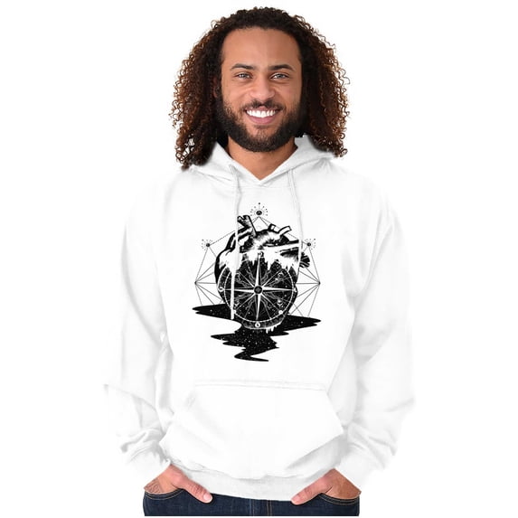 Diamond Bleeding Heart Compass Unisex Plus Fleece Graphic Hoodie Brisco Brands 3X