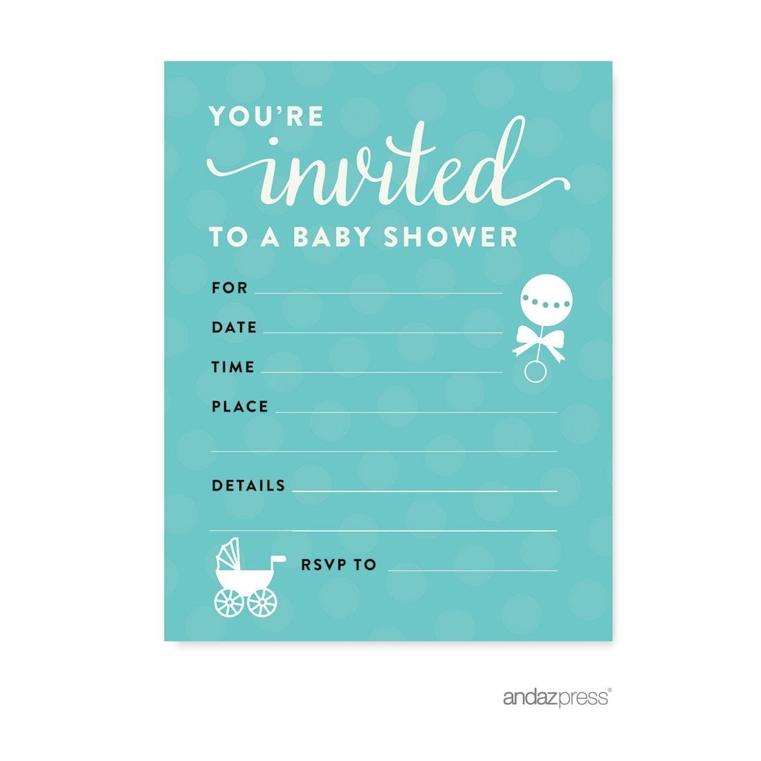 20 Pcs Diamond Blue Baby \u0026 Co. Baby Shower Party Blank Invitations with  Envelopes, image size:1100x1100