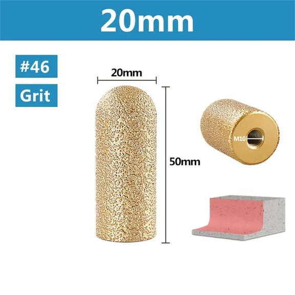 Diamond Brazed Finger Grinding Wheel Bit for Angle Grinder, 50mm Stone Milling Cutter for Granite Quartz Marble Countertop Edge and Sink Hole Grinding, Chip-Free Finish