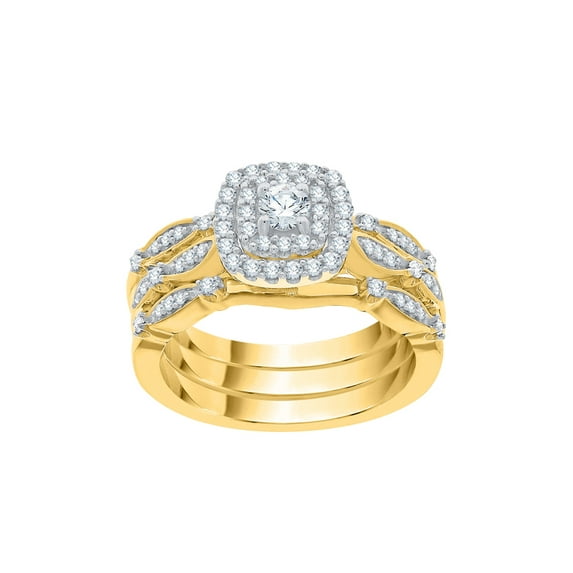 Diamond Bridal Set in 10K Yellow Gold (1/2 cttw) (I-Color, SI3-I1 Clarity) (Size-10.5)