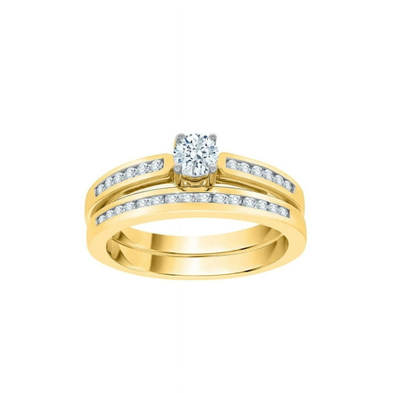 Diamond Bridal Set in 10K Yellow Gold (1/2 cttw) (I-Color, SI3-I1 Clarity) (Size-10.5)