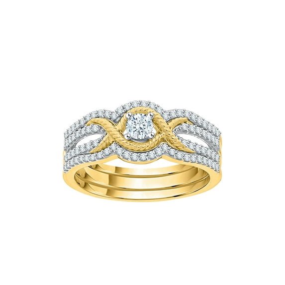 Diamond Bridal Set in 10K Yellow Gold (1/2 cttw) (I-Color, SI3-I1 Clarity) (Size-8.5)