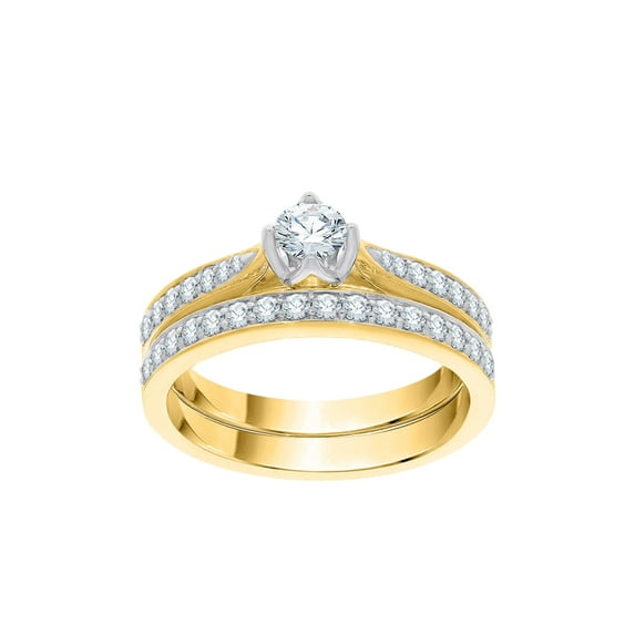 Diamond Bridal Set in 10K Yellow Gold (5/8 cttw) (I-Color, SI3-I1 Clarity) (Size-8.5)