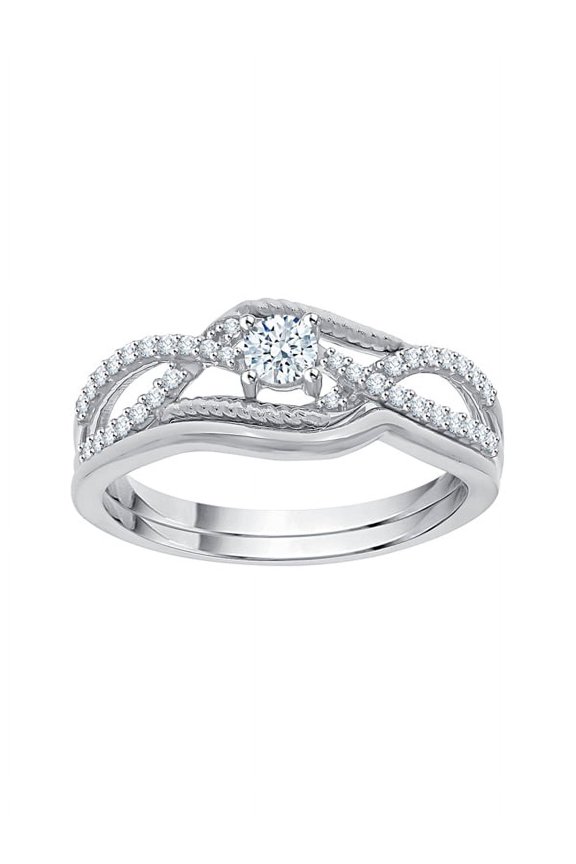 Diamond Bridal Set in 14K White Gold (1/3 cttw, G-H, I2-I3)