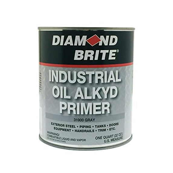 Diamond Brite 31900-4 1 qt Oil Base All Purpose Enamel Industrial Primer Paint, Grey