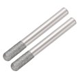 thumbnail image 1 of Diamond Burrs Grinding Drill Bits for Rotary Tool 1/4-Inch Shank 6mm Cylindrical Ball Nose 120 Grit 2 Pcs, 1 of 4