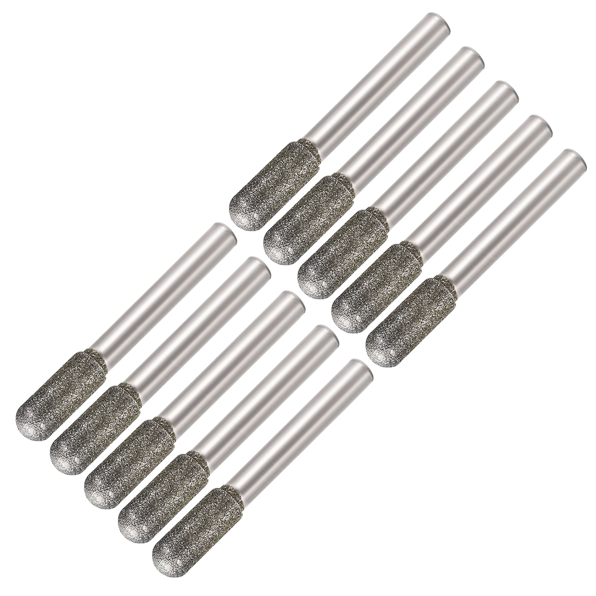 Diamond Burrs Grinding Drill Bits for Rotary Tool 1/4Inch Shank 8mm Cylindrical Ball Nose 120