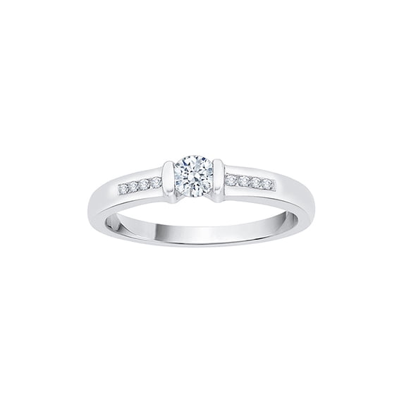 Diamond Bypass Promise Ring in 10K Rose Gold (1/10 cttw) (I-Color, SI3-I1-Clarity)