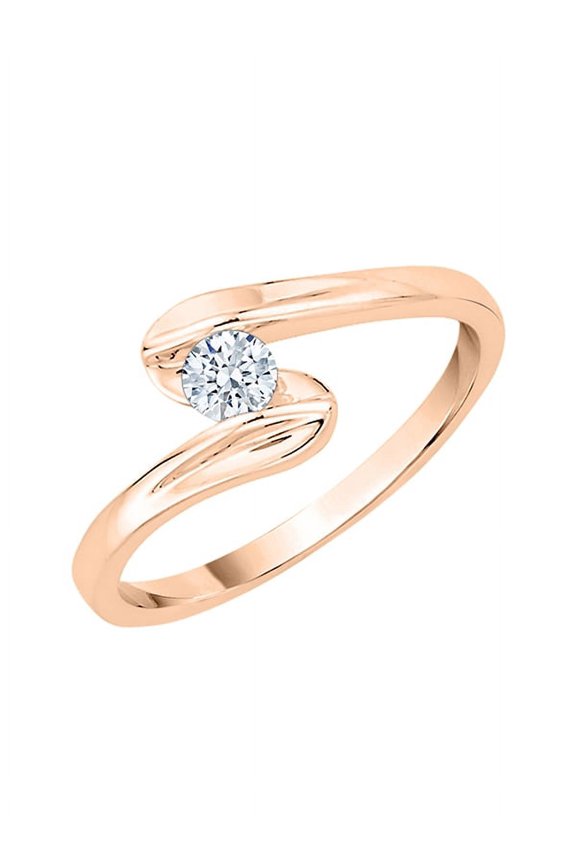 Diamond Bypass Promise Ring in 10K Rose Gold (1/6 cttw) (I-Color, SI3-I1-Clarity)