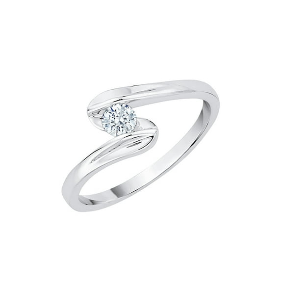 Diamond Bypass Promise Ring in 10K White Gold (1/6 cttw) (I-Color, SI3-I1-Clarity)