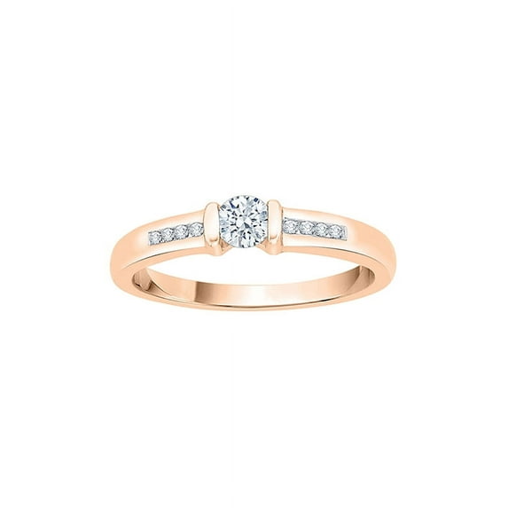 Diamond Bypass Promise Ring in Sterling Silver (1/10 cttw) (I-Color, SI3-I1-Clarity) (Size-5)