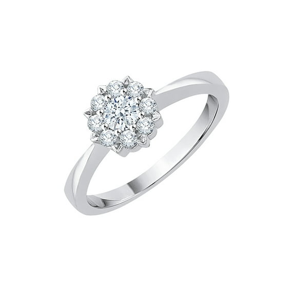 Diamond Bypass Promise Ring in Sterling Silver (1/6 cttw) (I-Color, SI3-I1-Clarity) (Size-7.5)
