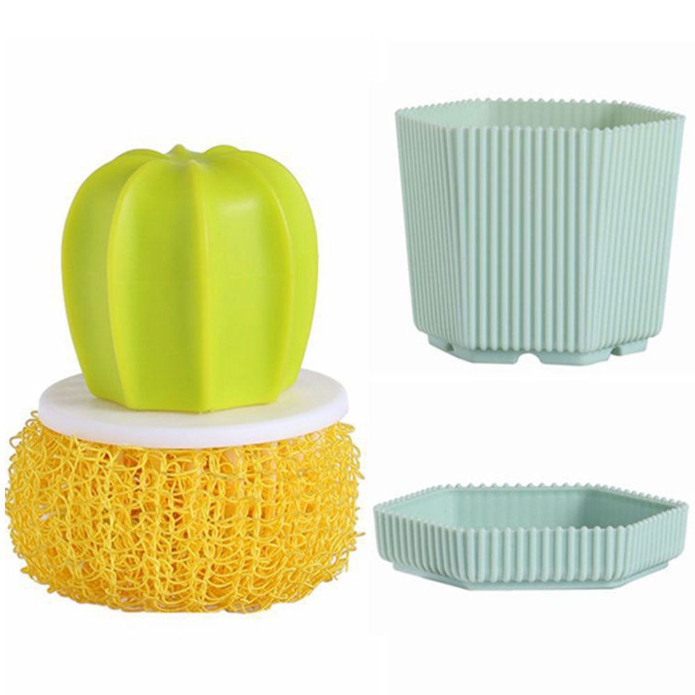 Diamond Cactus Dishwashing Brush Drainage Pot Brush Cleaning Brushes